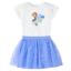 Picture of Mayoral Girls Summer T-shirt & Tulle Skirt Set X 2 - White Anil Blue