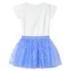 Picture of Mayoral Girls Summer T-shirt & Tulle Skirt Set X 2 - White Anil Blue