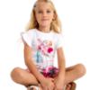 Picture of Mayoral Girls Summer T-shirt 3 Fashionista Girls - White Magenta Pink 