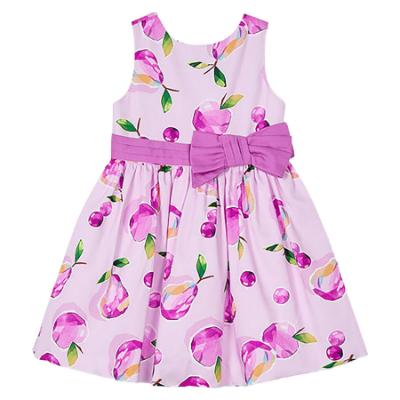 Picture of Mayoral Girls Summer Sleeveless Cherries Print Occasion Dress - Malva Pink