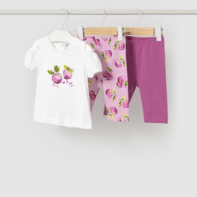 Picture of Mayoral Toddler Girls Summer Cherries Print Legging Set X 3 - Malva Pink