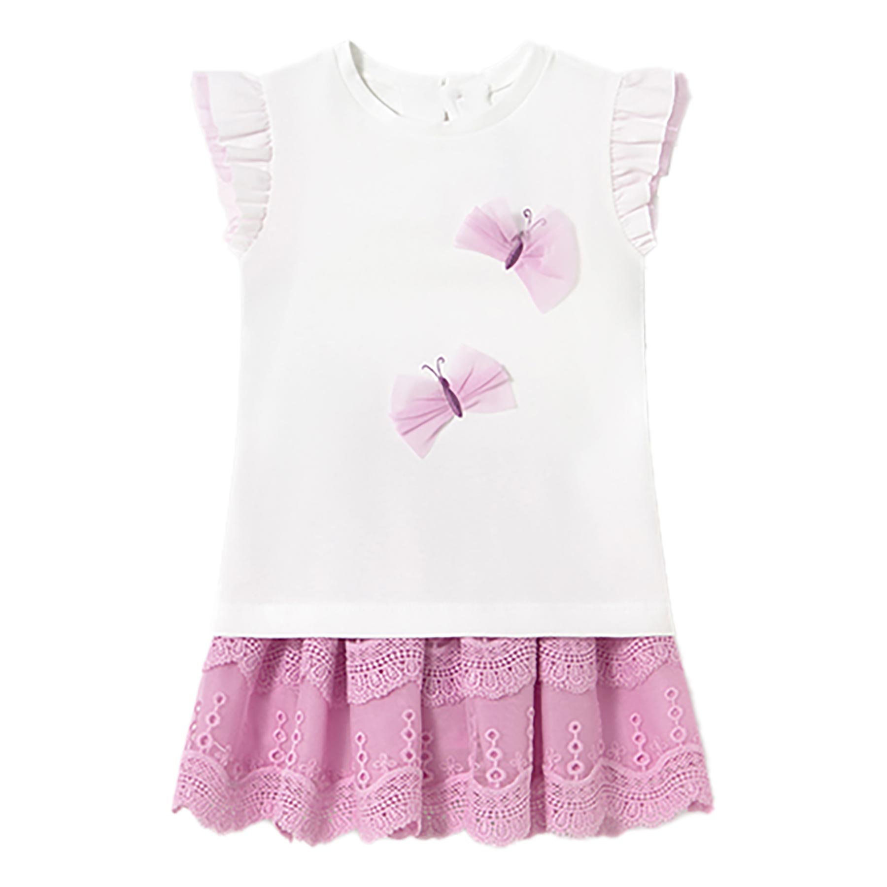 Mayoral Embroidered Tulle Skirt Set - Mauve Mayoral Embroidered Tulle Skirt Set - Mauve
