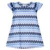 Picture of Mayoral Girls Summer Ruffle Sleeve Zig Zag A Line Dress - Anil Blue