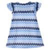 Picture of Mayoral Girls Summer Ruffle Sleeve Zig Zag A Line Dress - Anil Blue
