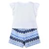 Picture of Mayoral Girls Summer Ruffle Crop Top & Zig Zag Shorts Set X 2 - Anil Blue