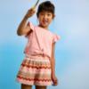 Picture of Mayoral Girls Summer Ruffle Crop Top & Zig Zag Shorts Set X 2 - Salmon Pink
