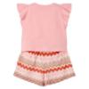 Picture of Mayoral Girls Summer Ruffle Crop Top & Zig Zag Shorts Set X 2 - Salmon Pink