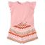 Picture of Mayoral Girls Summer Ruffle Crop Top & Zig Zag Shorts Set X 2 - Salmon Pink