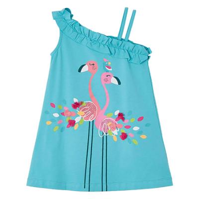 Picture of Mayoral Girls Summer Flamingo Ruffle Sundress - Agata Blue