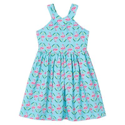 Picture of Mayoral Girls Summer AOP Flamingo Print Sundress - Aqua Blue