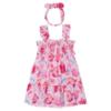 Picture of Mayoral Girls Summer Sealife Ruffle Sundress & Headband Set X 2 - Magenta Pink