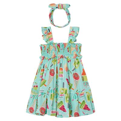 Picture of Mayoral Girls Summer Lollie Ruffle Sundress & Headband Set X 2 - Aqua Blue