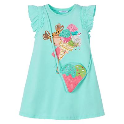 Picture of Mayoral Girls Summer Icecream Ruffle Sundress & Bag Set X 2 - Aqua Blue