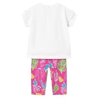 Picture of Mayoral Toddler Girls Summer Top & Leggings Set X 2 - White Fucsia