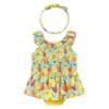 Picture of Mayoral Toddler Girls Summer Top Skirted Pants & Headband Set X 3 - Aqua Blue Lemon