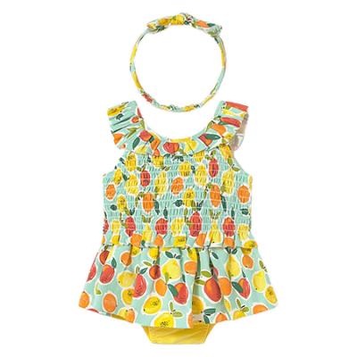 Picture of Mayoral Toddler Girls Summer Top Skirted Pants & Headband Set X 3 - Aqua Blue Lemon