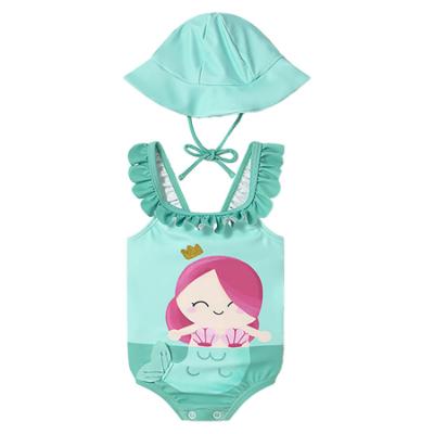 Picture of Mayoral Newborn Girls Mermaid Swimsuit & Sunhat Set X 2 - Aqua Green