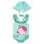 Picture of Mayoral Newborn Girls Mermaid Swimsuit & Sunhat Set X 2 - Aqua Green