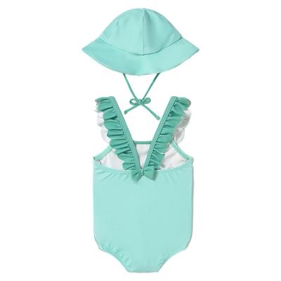 Picture of Mayoral Newborn Girls Mermaid Swimsuit & Sunhat Set X 2 - Aqua Green