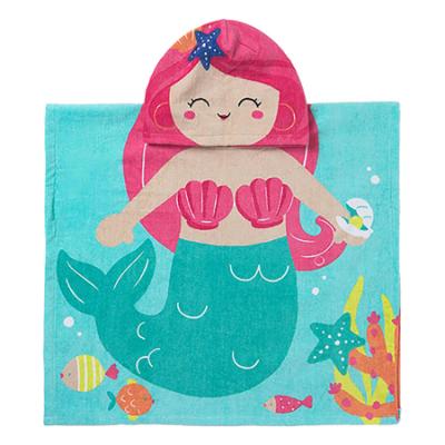Picture of Mayoral Girls Summer Mermaid Towel Poncho - Fuschia Pink Multi 