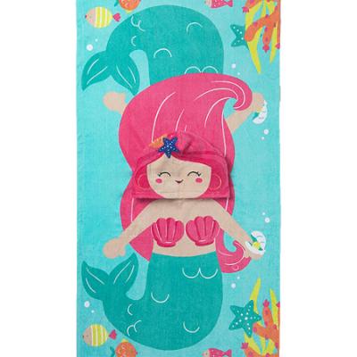 Picture of Mayoral Girls Summer Mermaid Towel Poncho - Fuschia Pink Multi 