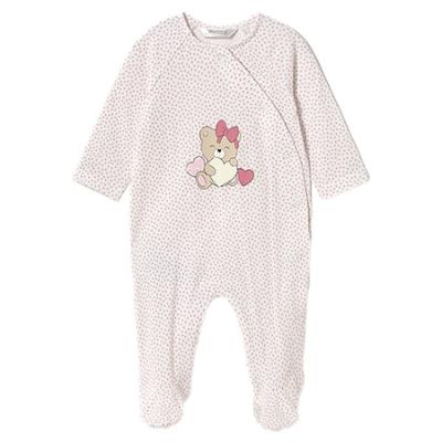 Picture of Mayoral Newborn Girls  Front Opening Teddy & Polka Babygrow  - Baby Rose Pink