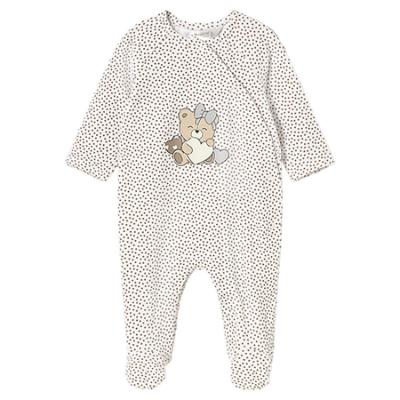 Picture of Mayoral Newborn Girls  Front Opening Teddy & Polka Babygrow  - Beige Polka 