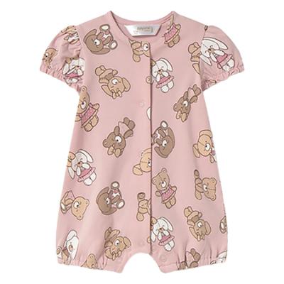 Picture of Mayoral Newborn Girls Jersey Teddy & Bunny Romper - Baby Rose Pink