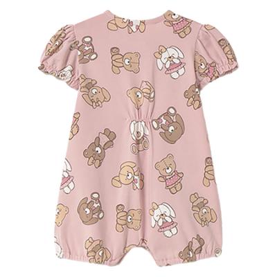 Picture of Mayoral Newborn Girls Jersey Teddy & Bunny Romper - Baby Rose Pink