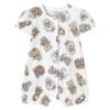 Picture of Mayoral Newborn Girls Jersey Teddy & Bunny Romper - White Beige Grey 