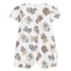 Picture of Mayoral Newborn Girls Jersey Teddy & Bunny Romper - White Beige Grey 
