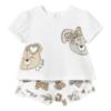 Picture of Mayoral Girls Summer Bear & Bunnies Top & Shorts Set  X 2 - Ivory Beige