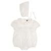 Picture of Sarah Louise Baby Girls Lace Plumetti Romper & Bonnet Set X 2 - Ivory 