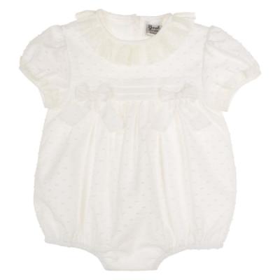 Picture of Sarah Louise Baby Girls Lace Plumetti Romper & Bonnet Set X 2 - Ivory 
