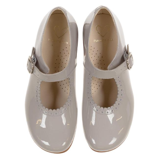 Picture of Panache Girls Mary Jane Shoe - Ice Grey Patent