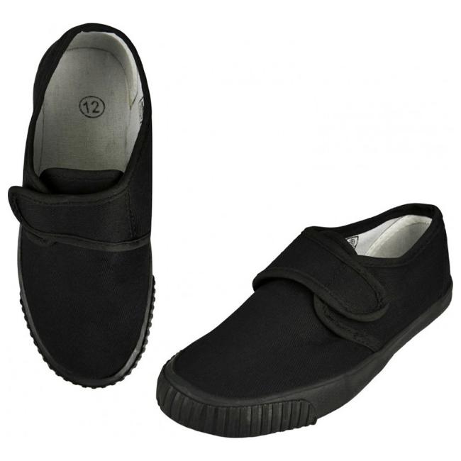 Picture of Schoolwear Unisex Easy On Plimsoles - Black