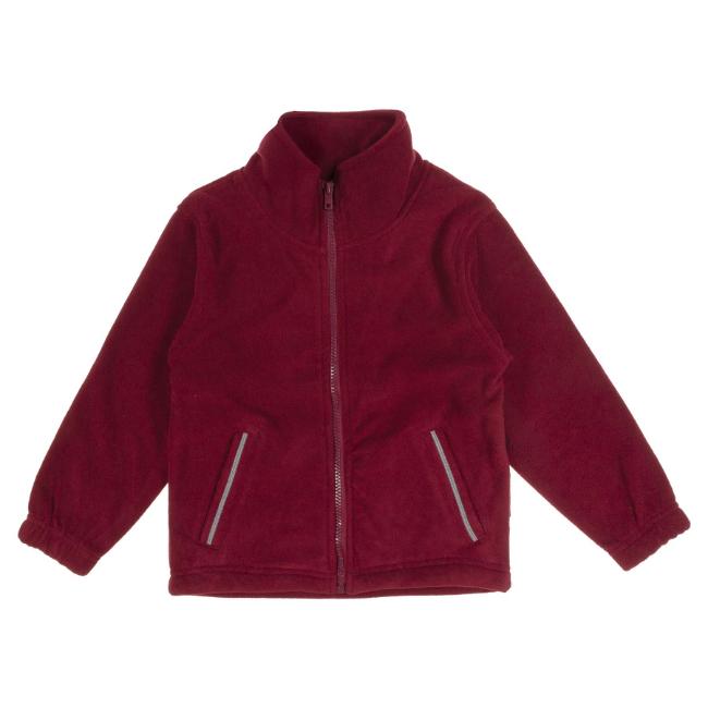 Picture of Schoolwear Girls Fleece Jacket With Reflective Strip - Burgundy