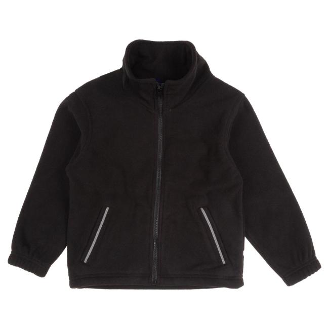 Picture of Schoolwear Girls Fleece Jacket With Reflective Strip - Black