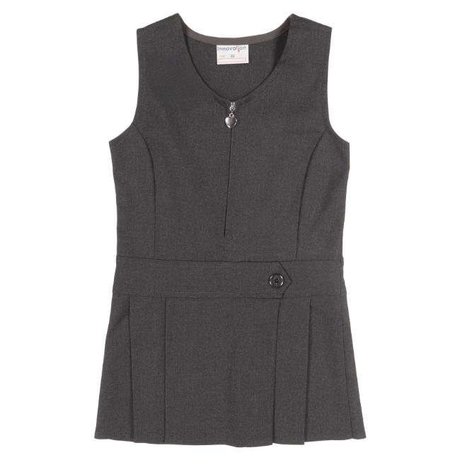 Picture of Schoolwear Girls Stretch Pinafore - Grey