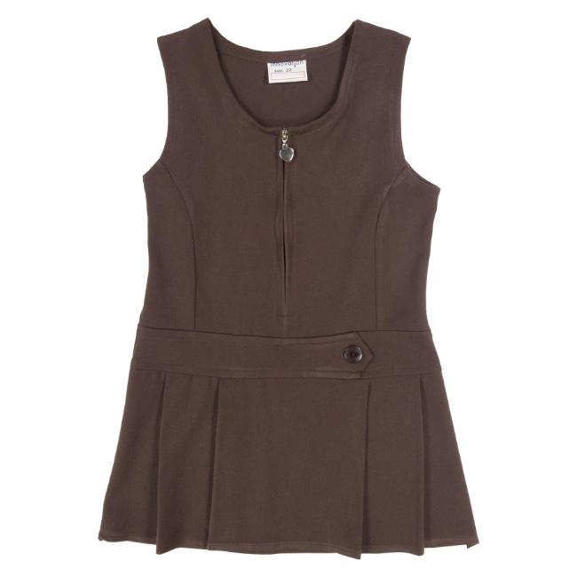 Picture of Schoolwear Girls Stretch Pinafore - Brown
