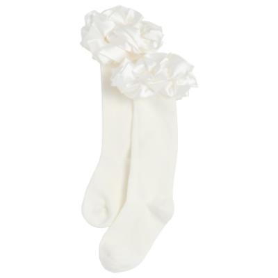 Picture of PRE ORDER Caramelo Kids Girls Ruffle Ribbon Knee High Socks - White