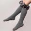 Picture of Caramelo Kids Girls Ruffle Ribbon Knee High Socks - Grey