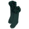 Picture of PRE ORDER Caramelo Kids Girls Ruffle Ribbon Knee High Socks - Bottle Green