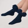Picture of PRE ORDER Caramelo Kids Girls Satin Ribbon Ankle Socks - Navy