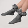 Picture of PRE ORDER Caramelo Kids Girls Satin Ribbon Ankle Socks - Grey