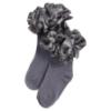 Picture of PRE ORDER Caramelo Kids Girls Satin Ribbon Ankle Socks - Grey