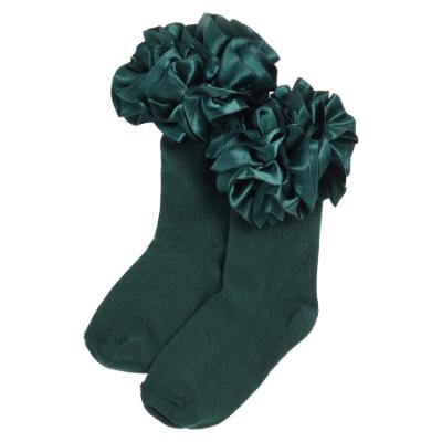 Picture of PRE ORDER Caramelo Kids Girls Satin Ribbon Ankle Socks - Bottle Green