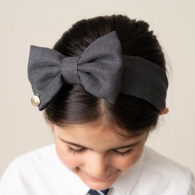 Picture of PRE ORDER Caramelo Kids Girls School Hair Bow Headband - Grey