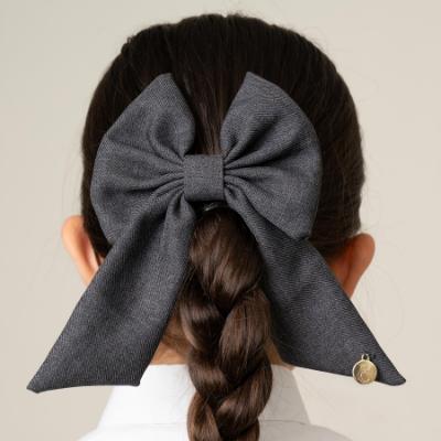 Picture of PRE ORDER Caramelo Kids Girls School Hair Clip Bow - Grey