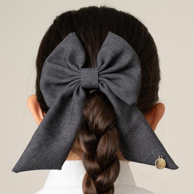 Picture of PRE ORDER Caramelo Kids Girls School Hair Clip Bow - Grey